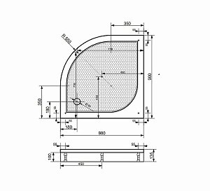 Душевой поддон Эстет Омега 90x90 белый купить в интернет-магазине Sanbest