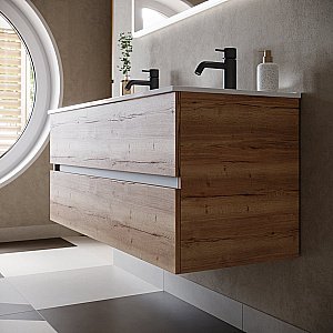 Тумба с раковиной Sancos Urban UR120-2EG дуб галифакс для ванной в интернет-магазине Sanbest