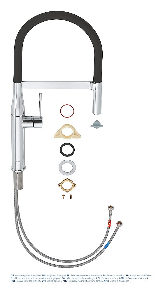 Смеситель для кухни Grohe Essence 30294000 хром/черный купить в интернет-магазине сантехники Sanbest