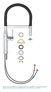 Смеситель для кухни Grohe Essence 30294000 хром/черный купить в интернет-магазине сантехники Sanbest