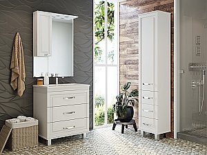 Тумба с раковиной Misty Терра - 70 П-Тер01070-0113Я белая для ванной в интернет-магазине Sanbest