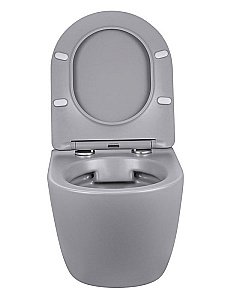 Унитаз подвесной Vincea Globo VT1-14SMG безободковый, с крышкой микролифт, серый матовый купить в интернет-магазине Sanbest