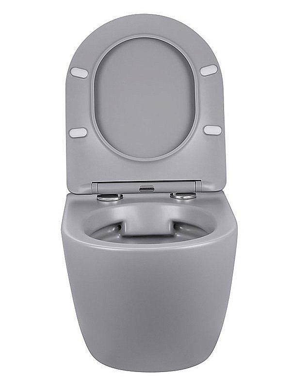 Унитаз подвесной Vincea Globo VT1-14SMG безободковый, с крышкой микролифт, серый матовый купить в интернет-магазине Sanbest