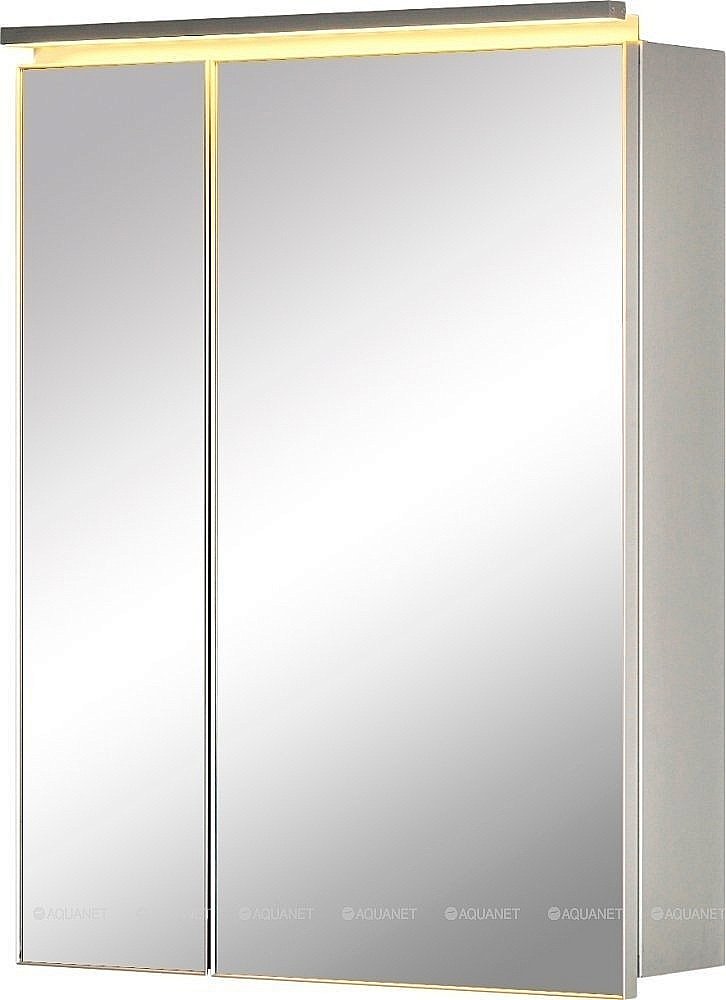 Зеркальный шкаф De Aqua Алюминиум 261750 60 серебро купить в интернет-магазине сантехники Sanbest