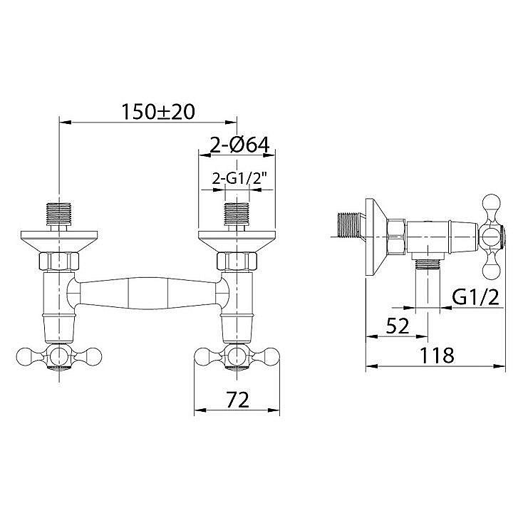Смеситель для душа Milardo Duplex DUPSB00M03 хром купить в интернет-магазине сантехники Sanbest