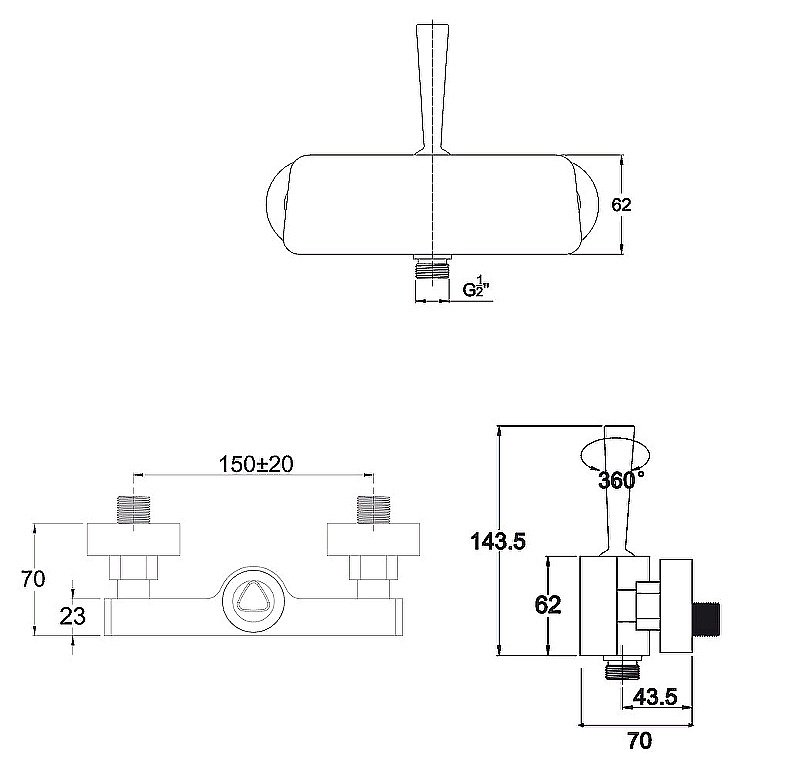 Смеситель для душа Kaiser Vista 65077 купить в интернет-магазине сантехники Sanbest
