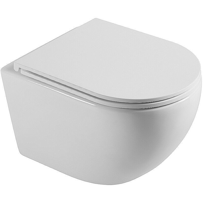 Унитаз подвесной Agger AT03100 белый, с крышкой микролифт, безободковый купить в интернет-магазине Sanbest