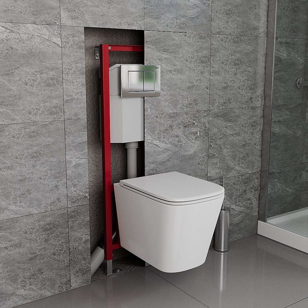 Инсталляция для унитаза D&K DI8140116 кнопка хром купить в интернет-магазине сантехники Sanbest