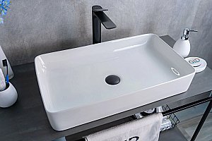 Раковина накладная Gid Geometrico 60 N9396 51140 белая купить в интернет-магазине Sanbest