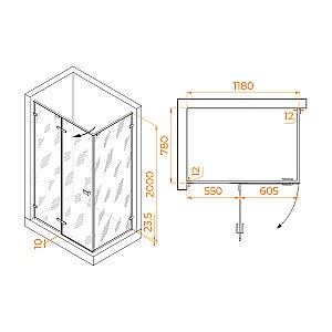 Душевой уголок RGW Stilvoll SV-040-Gr 120х80 353204028-210 стекло матовое/профиль серый купить в интернет-магазине Sanbest