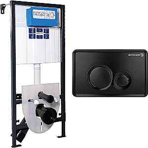 Инсталляция для унитаза Pestan Sava Fix Slim SET40006459 кнопка черная матовая купить в интернет-магазине сантехники Sanbest