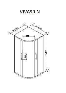 Душевой уголок CeruttiSpa Viva 11221 90x90 стекло прозрачное/профиль хром купить в интернет-магазине Sanbest