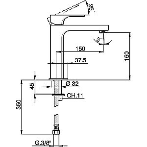 Смеситель для раковины Cisal Cubic CU00150121 купить в интернет-магазине сантехники Sanbest