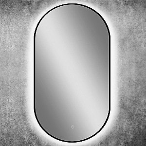 Зеркало Art&Max TORINO AM-Tor-500-900-DS-F-Nero в ванную от интернет-магазине сантехники Sanbest