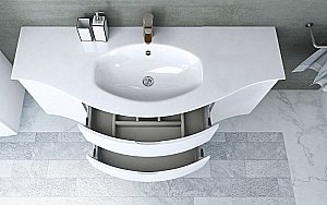 Тумба с раковиной Cezares Vague 138 Bianco lucido для ванной в интернет-магазине Sanbest