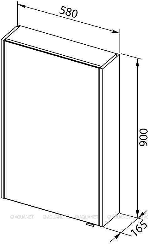 Зеркальный шкаф Aquanet Августа 58 дуб сонома купить в интернет-магазине сантехники Sanbest