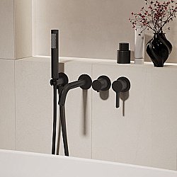 Смеситель для ванны Vincea Villa VTFW-1VL1MB черный купить в интернет-магазине сантехники Sanbest