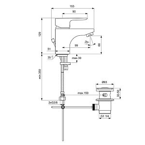 Смеситель для раковины Ideal Standard Ceraplan III B0701AA купить в интернет-магазине сантехники Sanbest