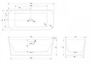 Ванна из искусственного камня ABBER Stein AS9617 170х75 белая матовая купить в интернет-магазине Sanbest