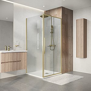 Душевой уголок Niagara Nova NG-44-9ASG-A90SG-34 90x90 стекло прозрачное/профиль брашированное золото купить в интернет-магазине Sanbest