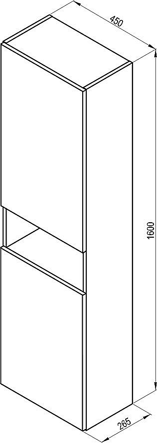 Пенал Ravak SB Natural 45 X000001789 белый глянцевый для ванной в интернет-магазине сантехники Sanbest