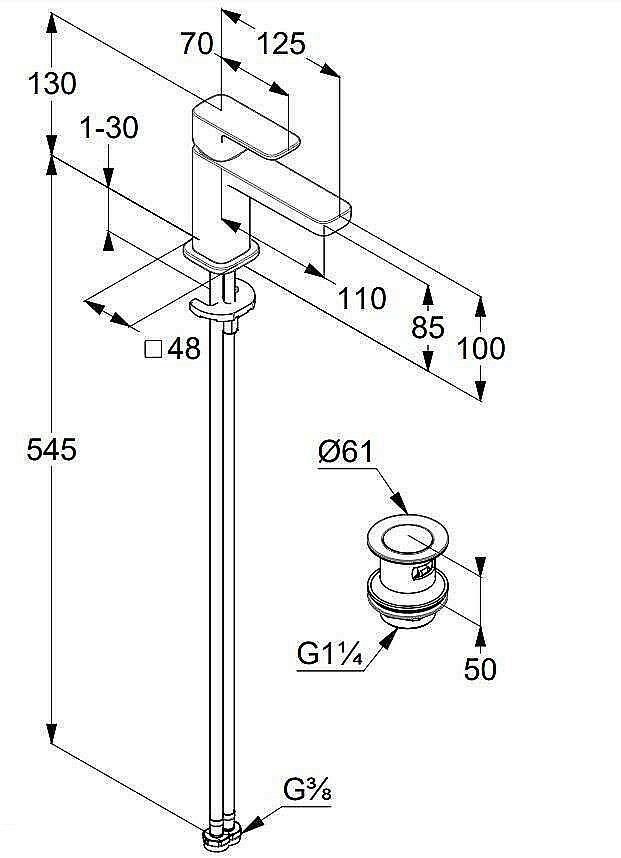 Смеситель для раковины Kludi Renon 422673975 черный матовый купить в интернет-магазине сантехники Sanbest