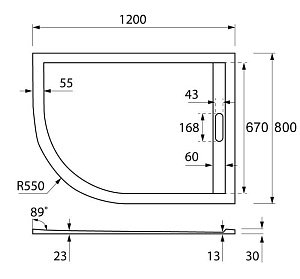 Душевой поддон Cezares TRAY AS-RH 120x80 белый купить в интернет-магазине Sanbest