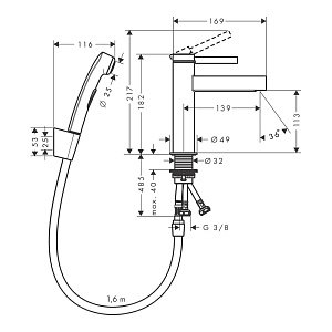 Смеситель для раковины Hansgrohe Finoris 76210670 черный матовый купить в интернет-магазине сантехники Sanbest