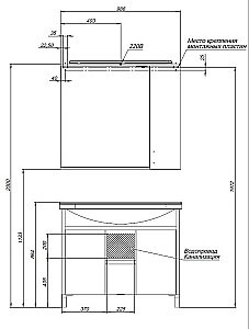 Тумба с раковиной Aquanet Донна 274164 100 белый дуб/белый для ванной в интернет-магазине Sanbest
