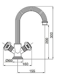Смеситель для раковины Cezares APHRODITE-LS2-03/24-M золото купить в интернет-магазине сантехники Sanbest