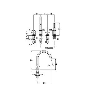 Смеситель для ванны Kludi Nova Fonte 204250520 хром купить в интернет-магазине сантехники Sanbest