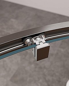 Душевой уголок Cezares Molveno 120x120 R-11-90+30-C-GM-IV стекло прозрачное/профиль матовая оружейная сталь купить в интернет-магазине Sanbest