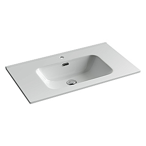 Тумба с раковиной Sancos Velta 80 VL80WG+CN7005 теплый серый матовая/раковина белая, с отверстием для ванной в интернет-магазине Sanbest