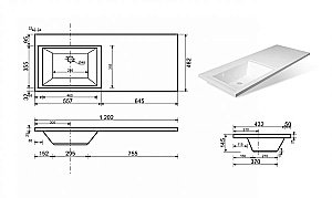Тумба с раковиной Эстет Dallas Luxe 120 подвесная 2 ящика/любой цвет тумбы и раковины под заказ для ванной в интернет-магазине Sanbest