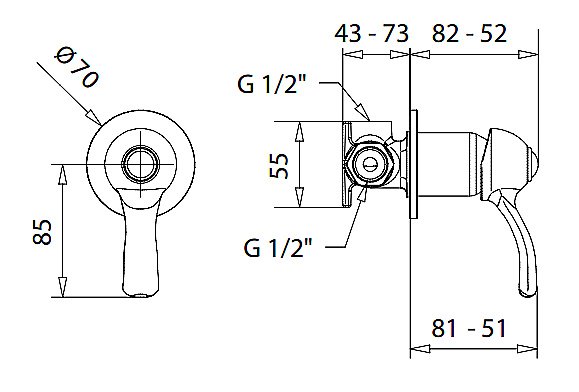 Смеситель встраиваемый Migliore Lem 25870 бронза купить в интернет-магазине сантехники Sanbest