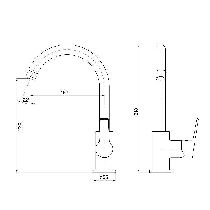 Смеситель для кухни Milardo Meal M01SBJ0M05 хром купить в интернет-магазине сантехники Sanbest
