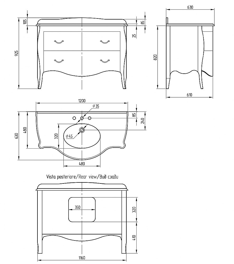 Тумба с раковиной Migliore Julia 120 белая для ванной в интернет-магазине Sanbest
