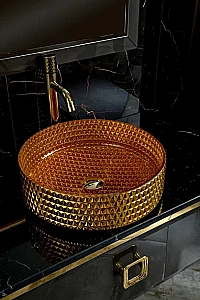 Консоль с раковиной и столешницей Armadi Art LUCIDO 80 глянцевый графит для ванной в интернет-магазине сантехники Sanbest