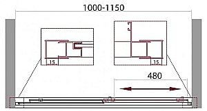 Душевая дверь Belbagno UNIQUE BF-1 100 стекло рифленое/профиль хром купить в интернет-магазине Sanbest