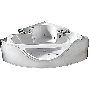 Ванна акриловая Gemy Glass Panel G9025-II K 155х155 белая с гидромассажем купить в интернет-магазине Sanbest