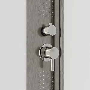 Душевая кабина Black&White Galaxy 110х80 8708000N с гидромассажем, стекло прозрачное/профиль брашированный никель купить в интернет-магазине Sanbest