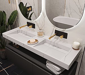 Тумба с раковиной Armadi Art Flat 120 антрацит глянец для ванной в интернет-магазине Sanbest