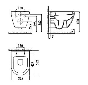 Унитаз подвесной с функцией биде CREAVIT Terra TP325.00000 белый купить в интернет-магазине Sanbest