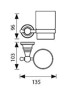 Стакан Kaiser KH-2205 хром купить в интернет-магазине сантехники Sanbest