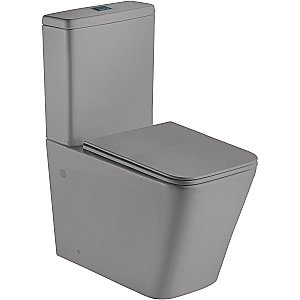 Унитаз напольный WeltWasser GELBACH 001 XL MT-GR серый матовый, безободковый, с крышкой микролифт, с бачком купить в интернет-магазине Sanbest