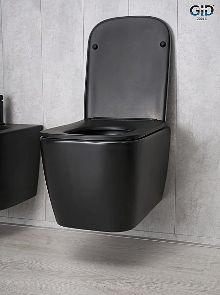 Унитаз подвесной Gid Tr2140Bm черный матовый, безободковый, с крышкой микролифт купить в интернет-магазине Sanbest
