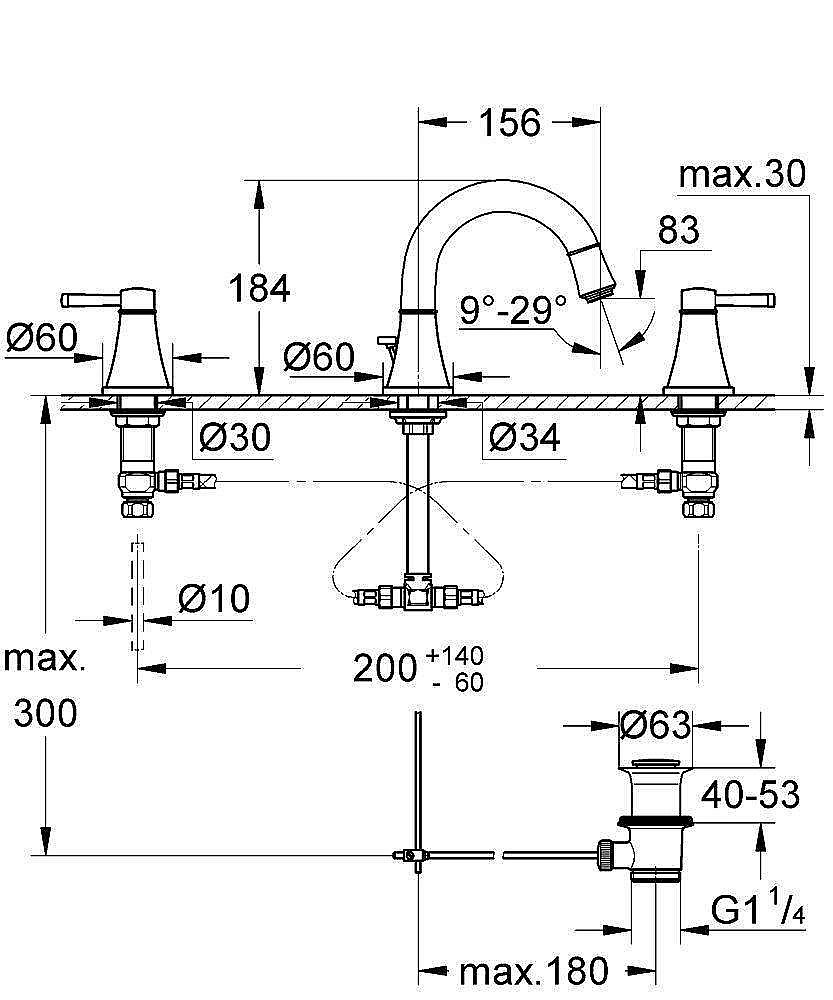 Смеситель для раковины на Grohe Grandera 20417000 хром купить в интернет-магазине сантехники Sanbest