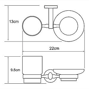Держатель со стаканом и мыльницей WasserKRAFT Rhein K-6226 купить в интернет-магазине сантехники Sanbest