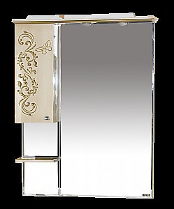 Зеркало со шкафом Misty Бабочка 90 бежевое патина в ванную от интернет-магазине сантехники Sanbest