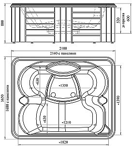 Минибассейн Радомир Делюкс Platinum 210х165 белый купить в интернет-магазине Sanbest